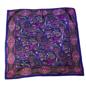 Purple paisley multicolor square scarf vintage